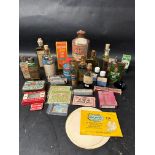 A selection of early packaging including Stephens' Ink writing fluid, ointments, polish, machine