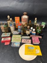 A selection of early packaging including Stephens' Ink writing fluid, ointments, polish, machine