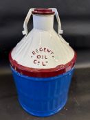 A Regent Oil Co. Ltd five gallon can with conical top and carry handle, well restored.