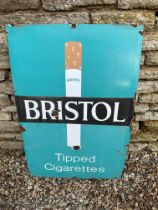 A Bristol Tipped Cigarettes enamel advertising sign, 24 x 36".