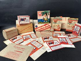 A selection of early advertising for Orlox Beef Suet, Van Dungen Chocolade, Cracker Jack and Snap