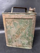 A SINCO Gasoline two gallon petrol can with plain cap, marked 1924 to base.