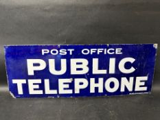 A Post Office Public Telephone enamel sign by Willing & Co. Ltd. Works, London, 33 x 12