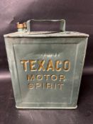 A Texaco Motor Spirit (South Africa) two gallon petrol can with plain cap, Valor 10 28 to base,