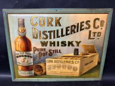 A Cork Distilleries Co. Ltd. Whisky pictorial tin sign, 16 1/2 x 12 1/2".