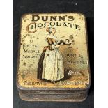 A Dunn's Chocolate of Pentonville tin depicting a housemaid carrying a tea tray, 3 3/4 x 3 x 1 1/