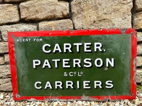 A Carter Paterson & Co. Ltd. Carriers rectangular enamel sign, 31 x 17 3/4.