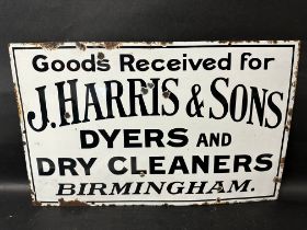 A J. Harris & Sons dyers and dry cleaners of Birmingham enamel advertising sign by Imperial
