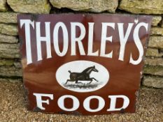 A Thorley's Food enamel advertising sign by Wood & Penfold, London, some professional restoration to