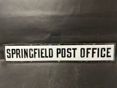 An enamel sign for Springfield Post Office, by Chromo of Wolverhampton, 33 x 12