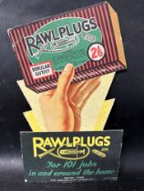 A Rawlplugs Popular Outfit pictorial diecut showcard, 6 3/4 x 12".