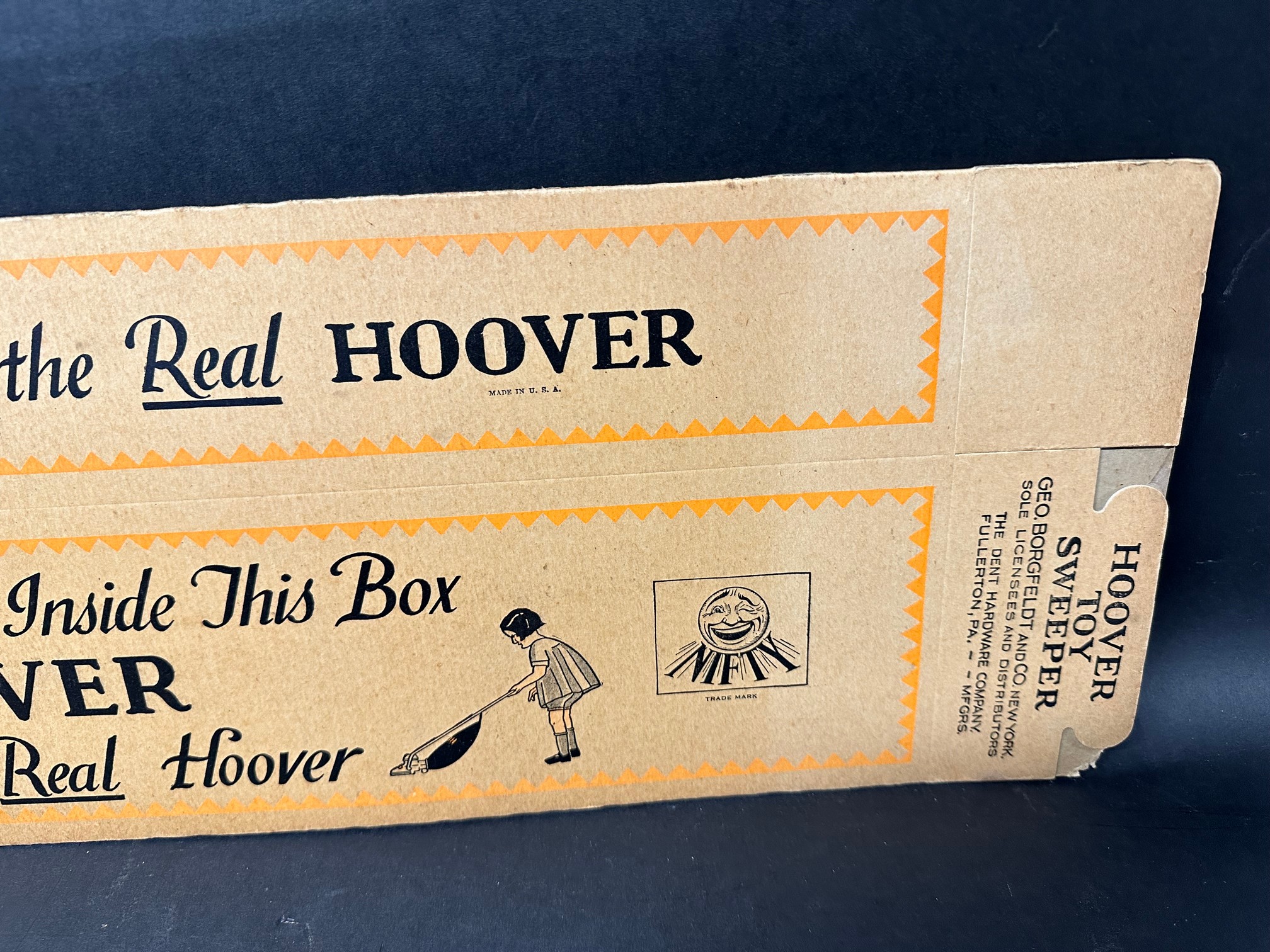 A 1920s/1930s box for a toy hoover 'Hoover Toy Sweeper', with superb illustrations of a girl pushing - Image 4 of 7