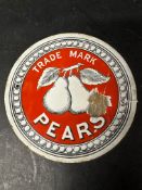 A Pears Trade Mark circular pictorial enamel sign, 7" diameter.