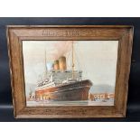 A White Star Line shipping showcard, stamped in frame, 26 1/4 x 20 3/4".