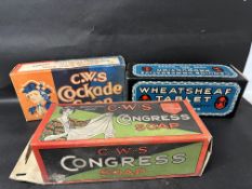 Three large C.W.S. Soap display boxes.