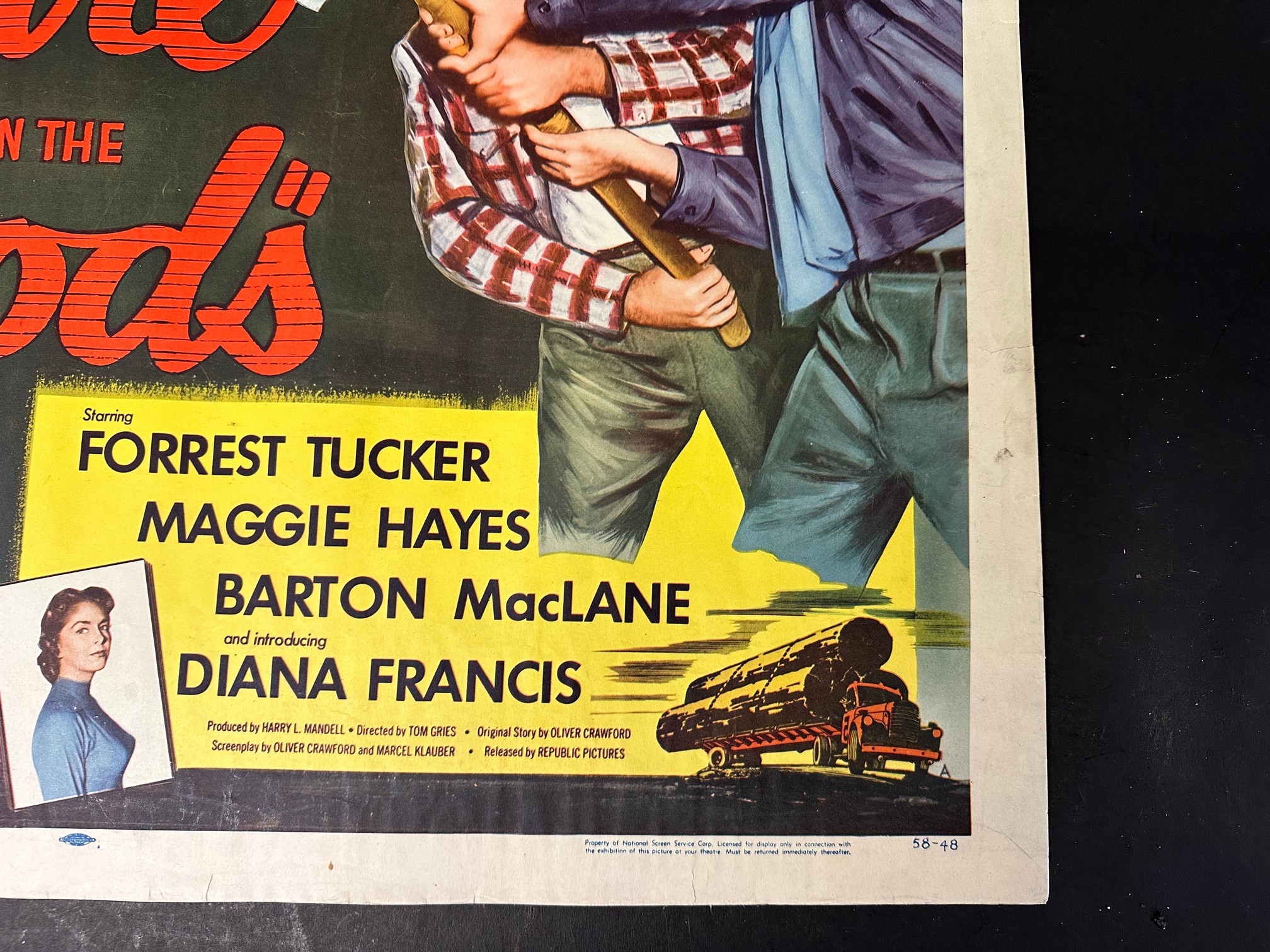 An original USA film poster for AB-PT's Girls in The Woods starring Forrest Tucker, Maggie Hayes, - Image 8 of 11