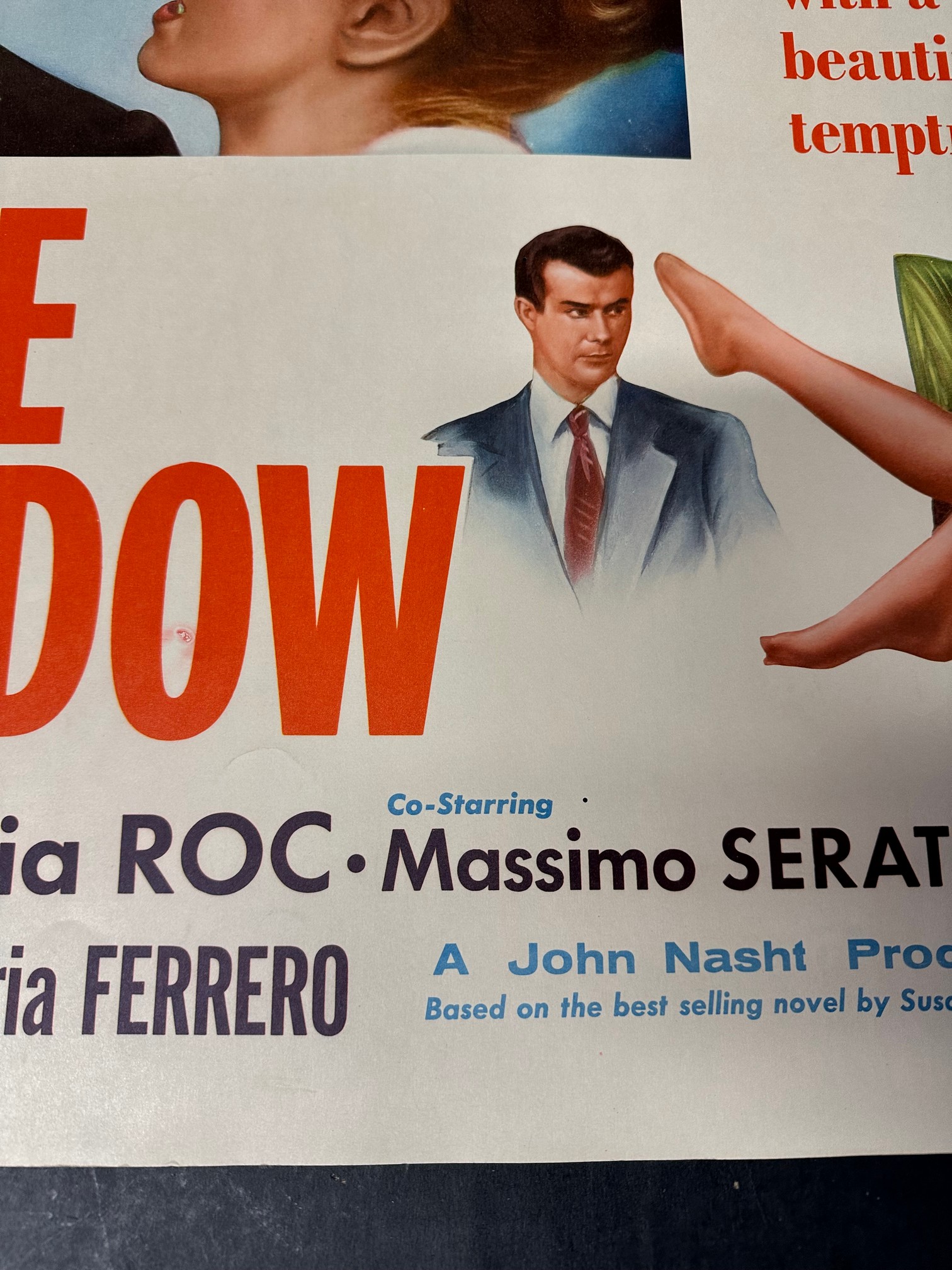 An original 1957 USA film poster for The Widow starring Patricia ROC, Anna Maria Ferrero, a John - Image 6 of 9