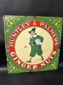 A Huntley & Palmers Ginger Nuts enamel advertising sign depicting John Ginger, 18 x 18 1/2".