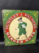 A Huntley & Palmers Ginger Nuts enamel advertising sign depicting John Ginger, 18 x 18 1/2