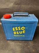 A restored Esso Blue Paraffin can marked Valor 11 56 to sides, plain cap.