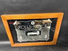 An older reproduction Rolls-Royce advertising mirror 20 3/4 x 14 1/2