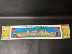 A 1920s White Star Liner R.M.S. Majestic souvenir pamphlet/folding poster, opens to reveal an