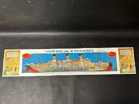 A 1920s White Star Liner R.M.S. Majestic souvenir pamphlet/folding poster, opens to reveal an