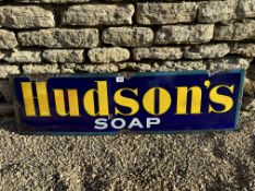 An early Hudson's Soap rectangular enamel sign, 41 x 11 3/4".