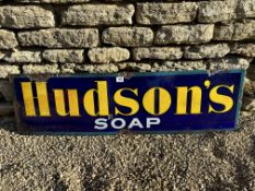 An early Hudson's Soap rectangular enamel sign, 41 x 11 3/4