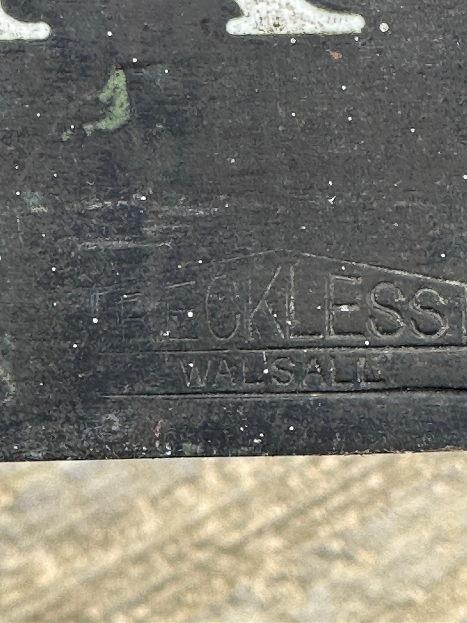 A brass door plaque 'Newark', 10 1/2 x 3 1/2", with impressed stamp: Reckless, Walsall. - Image 3 of 3