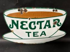 A Nectar Tea double sided hanging advertising sign by Patent Enamel Co. Ltd. B.Ham & London, 21 1/