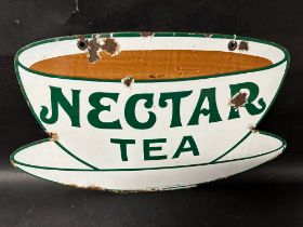 A Nectar Tea double sided hanging advertising sign by Patent Enamel Co. Ltd. B.Ham & London, 21 1/