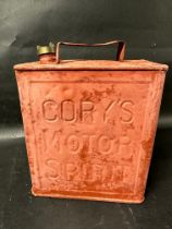 A Cory's Motor Spirit two gallon petrol can with plain cap.