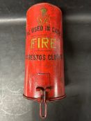 A George VI Asbestos fire cloth, 14" cannister, 16" including clasp (cloth excluded).