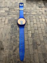 An oversized Swatch Watch issued for shop display, approx 83 ¼” long.