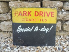 A Park Drive Cigarettes tin sign, 20 x 14 3/4".