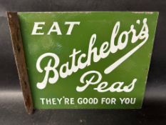 A Batchelor's Peas 'They're Good for You' double sided enamel advertising sign with hanging