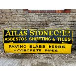 A large two-piece enamel advertising sign for Atlas Stone Co. Ltd. Asbestos Sheeting 7 Tiles, 124