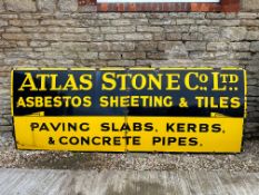 A large two-piece enamel advertising sign for Atlas Stone Co. Ltd. Asbestos Sheeting 7 Tiles, 124