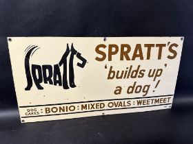 A Spratts 'builds up' a dog! enamel advertising sign, numbered 341 to bottom right, 24 x 12".