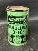 A Thompson's Dandelion Coffee 1lb tin 'for dyspetics and those suffering from indegestion, weak