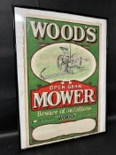 A Wood's 'Open Gear Mower' original shop poster by Mickson Ward & Co., 19 3/4 x 30", protected in
