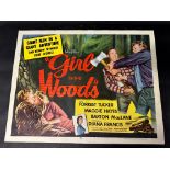 An original USA film poster for AB-PT's Girls in The Woods starring Forrest Tucker, Maggie Hayes,