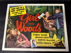 An original USA film poster for AB-PT's Girls in The Woods starring Forrest Tucker, Maggie Hayes,
