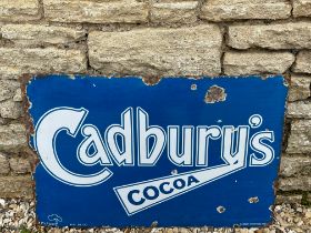 A Cadbury's Cocoa rectangular enamel sign with tree motif to the corner, 30 x 20".