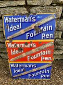 A Waterman's Ideal Fountain Pen enamel advertising sign 'The Pen with the Spoon Feed', 20 x 30