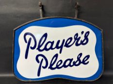 A Player's Please double sided enamel sign, in excellent condition and with good gloss, held