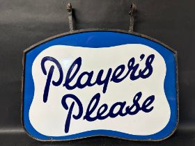 A Player's Please double sided enamel sign, in excellent condition and with good gloss, held