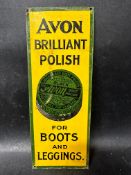 A tin finger plate advertising Avon Brilliant Polish For Boots and Leggings, 3 x 8