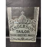 A window panel for Anderson Tailor Riding Breeches Maker, 24 x 29 3/4".